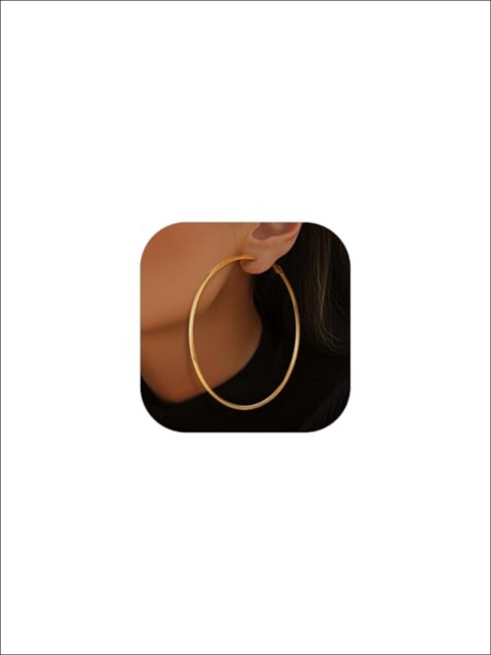 Large Thin Hoop Earrings 14K Gold Plated Surgical Steel